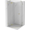 Mexen Lunar cabine de douche pentagonale pivotante gauche 80 x 80 cm, transparent, or - 831-080L-080P-50-00-L