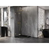 Mexen Lunar cabine de douche pentagonale pivotante gauche 80 x 80 cm, transparent, or - 831-080L-080P-50-00-L