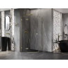 Mexen Lunar cabine de douche pentagonale pivotante gauche 80 x 80 cm, transparent, or - 831-080L-080P-50-00-L