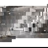 Mexen Lunar L cabine de douche semi-circulaire pivotante gauche 100 x 90 cm, transparente, blanche - 833L-100L-090P-20-00