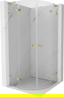 Mexen Lunar L cabine de douche semi-circulaire pivotante 70 x 70 cm, transparent, doré - 833L-070L-070P-50-00