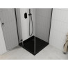 Mexen Roma cabine de douche pivotante 90 x 90 cm, transparente, noire + receveur Flat, noir - 854-090-090-70-00-4070B
