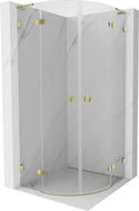 Mexen Lunar L cabine de douche demi-circulaire à porte battante 90 x 90 cm, transparent, or - 833L-090L-090P-50-00