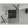 Mexen Roma cabine de douche pivotante 90 x 90 cm, transparente, noire + receveur Flat, noir - 854-090-090-70-00-4070B
