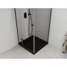 Mexen Roma cabine de douche pivotante 90 x 90 cm, transparent, noir + receveur Flat, noir - 854-090-090-70-00-4070B