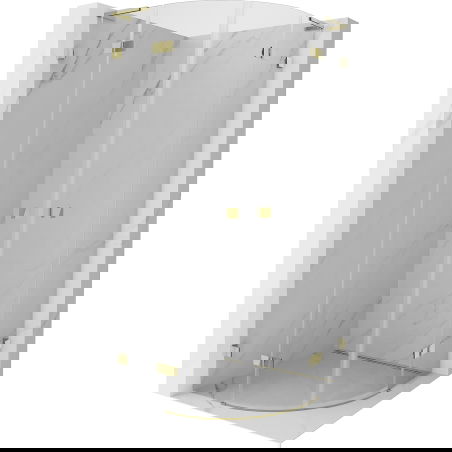 Mexen Lunar L cabine de douche semi-circulaire pivotante 100 x 100 cm, transparent, or - 833L-100L-100P-50-00