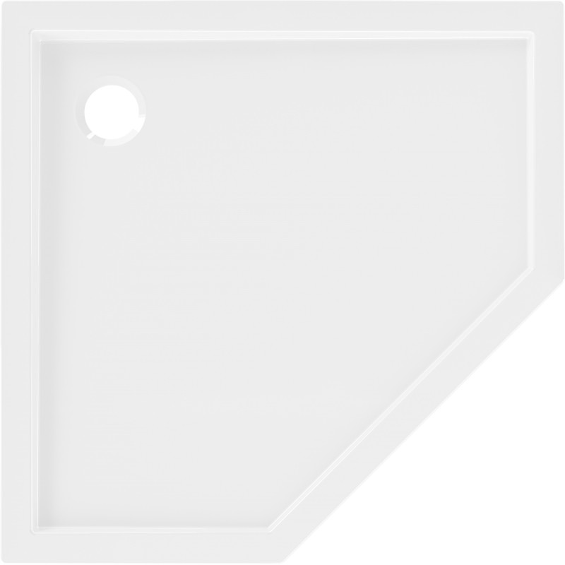Mexen Flow receveur de douche pentagonal slim 80 x 80 cm, blanc brillant - 46P108080