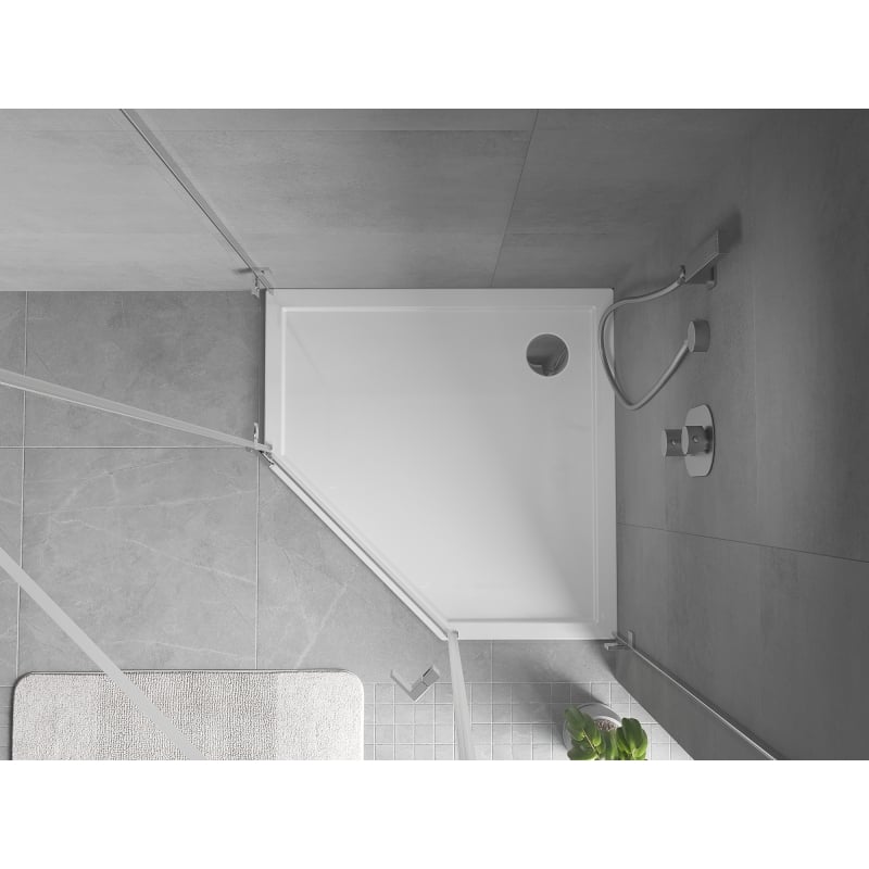 Mexen Flow receveur de douche pentagonal slim 90 x 90 cm, blanc brillant - 46P109090