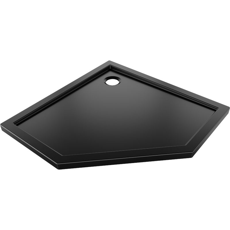 Mexen Flow receveur de douche pentagonal slim 100 x 100 cm, noir mat - 46P701010
