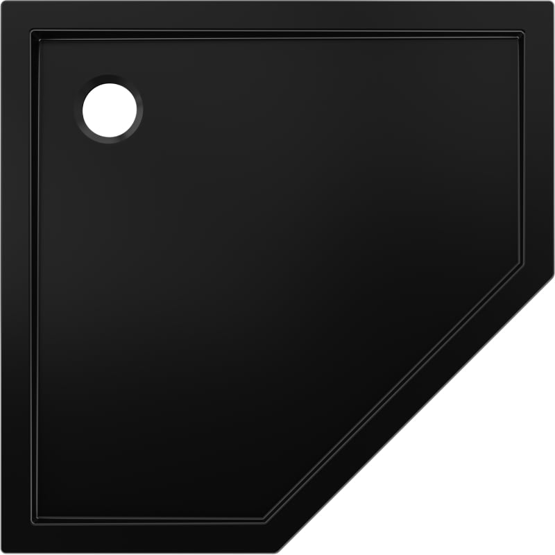 Mexen Flow receveur de douche pentagonal slim 100 x 100 cm, noir mat - 46P701010