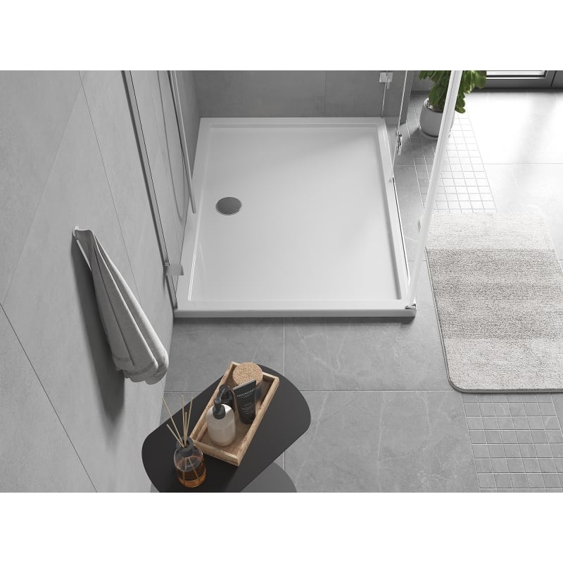 Mexen Flow receveur de douche rectangulaire slim 100 x 75 cm, blanc brillant - 46R107510