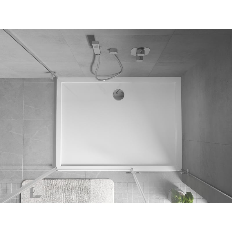 Mexen Flow receveur rectangulaire slim 100 x 80 cm, blanc brillant - 46R108010