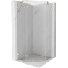 Mexen Lunar cabine de douche pentagonale à charnière gauche 80 x 80 cm, transparent, or brossé - 831-080L-080P-55-00-L