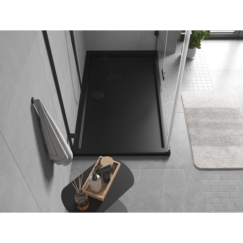 Mexen Flow receveur rectangulaire slim 160 x 75 cm, noir mat - 46R707516