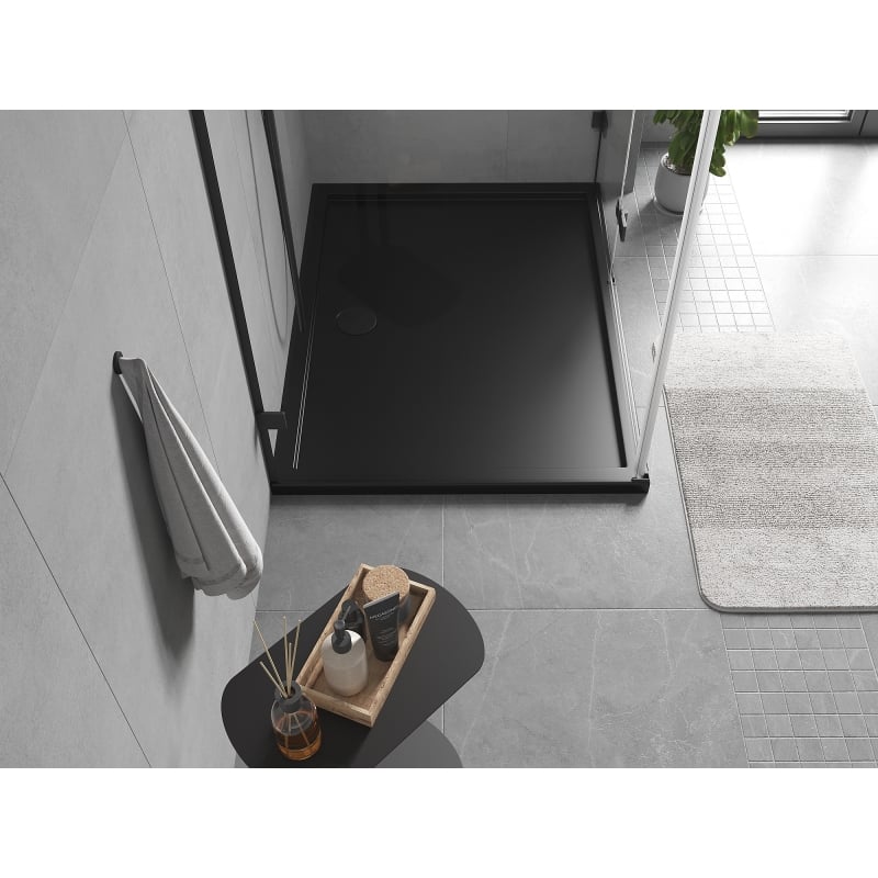 Mexen Flow receveur rectangulaire slim 90 x 80 cm, noir mat - 46R708090
