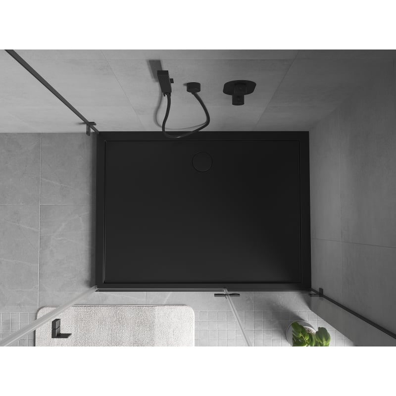 Mexen Flow receveur de douche rectangulaire slim 100 x 80 cm, noir mat - 46R708010