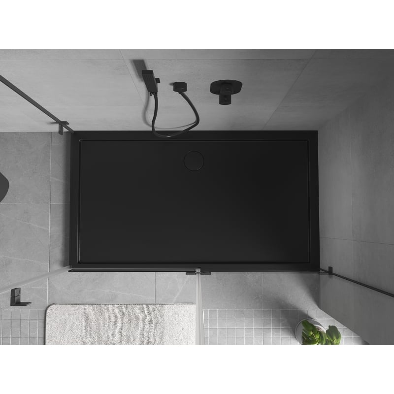 Mexen Flow receveur de douche rectangulaire slim 140 x 80 cm, noir mat - 46R708014