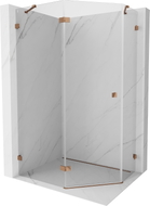 Mexen Lunar cabine de douche pentagonale pivotante gauche 100 x 80 cm, transparente, or rose - 831-100L-080P-60-00-L