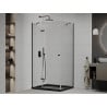 Mexen Roma cabine de douche pivotante 90 x 120 cm, transparente, noire + receveur Flat, noir - 854-090-120-70-00-4070B