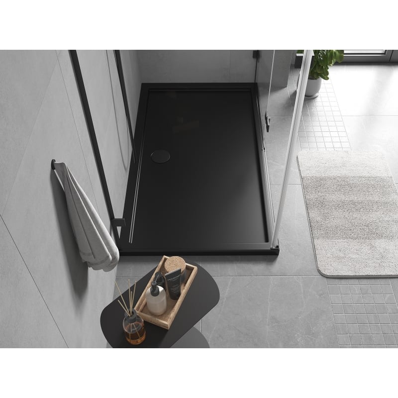 Mexen Flow receveur rectangulaire slim 150 x 90 cm, noir mat - 46R709015