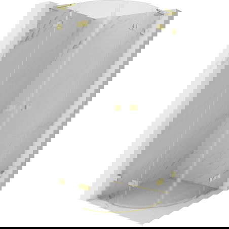 Mexen Lunar L cabine de douche demi-circulaire pivotante 70 x 70 cm, transparent, or brossé - 833L-070L-070P-55-00