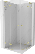 Mexen Lunar L cabine de douche demi-circulaire pivotante 70 x 70 cm, transparent, or brossé - 833L-070L-070P-55-00