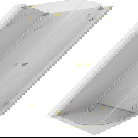 Mexen Lunar L cabine de douche semi-circulaire pivotante gauche 100 x 90 cm, transparent, or - 833L-100L-090P-50-00