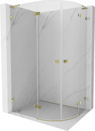 Mexen Lunar L cabine de douche semi-circulaire pivotante gauche 100 x 90 cm, transparent, or - 833L-100L-090P-50-00