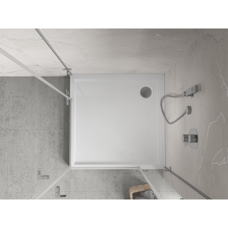 Mexen Flow+ receveur de douche carré 100 x 100 cm, blanc brillant - 46S101010H