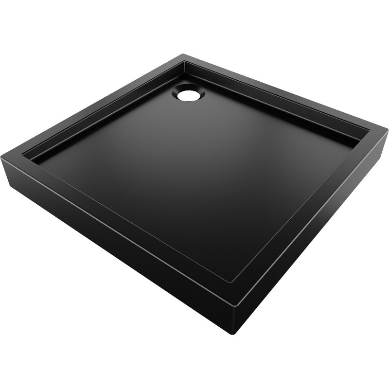 Mexen Flow+ receveur de douche carré 70 x 70 cm, noir mat - 46S707070H