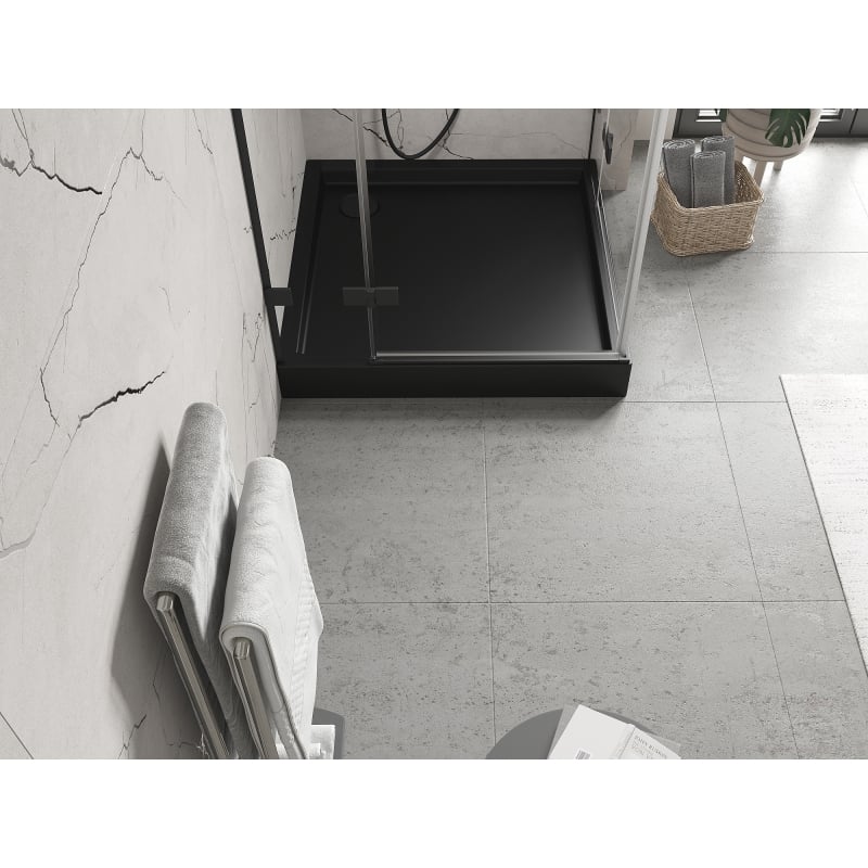 Mexen Flow+ receveur de douche carré 90 x 90 cm, noir mat - 46S709090H