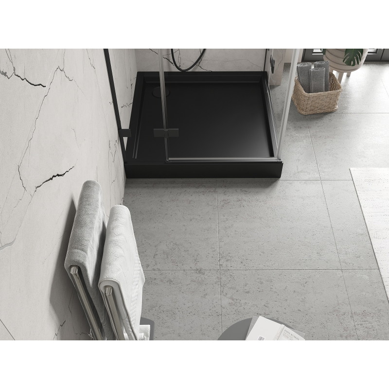Mexen Flow+ receveur de douche carré 100 x 100 cm, noir mat - 46S701010H