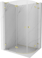 Mexen Lunar L cabine de douche semi-circulaire pivotante gauche 100 x 90 cm, transparent, or brossé - 833L-100L-090P-55-00