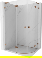 Mexen Lunar L cabine de douche semi-circulaire pivotante gauche 100 x 70 cm, transparent, or rose - 833L-100L-070P-60-00