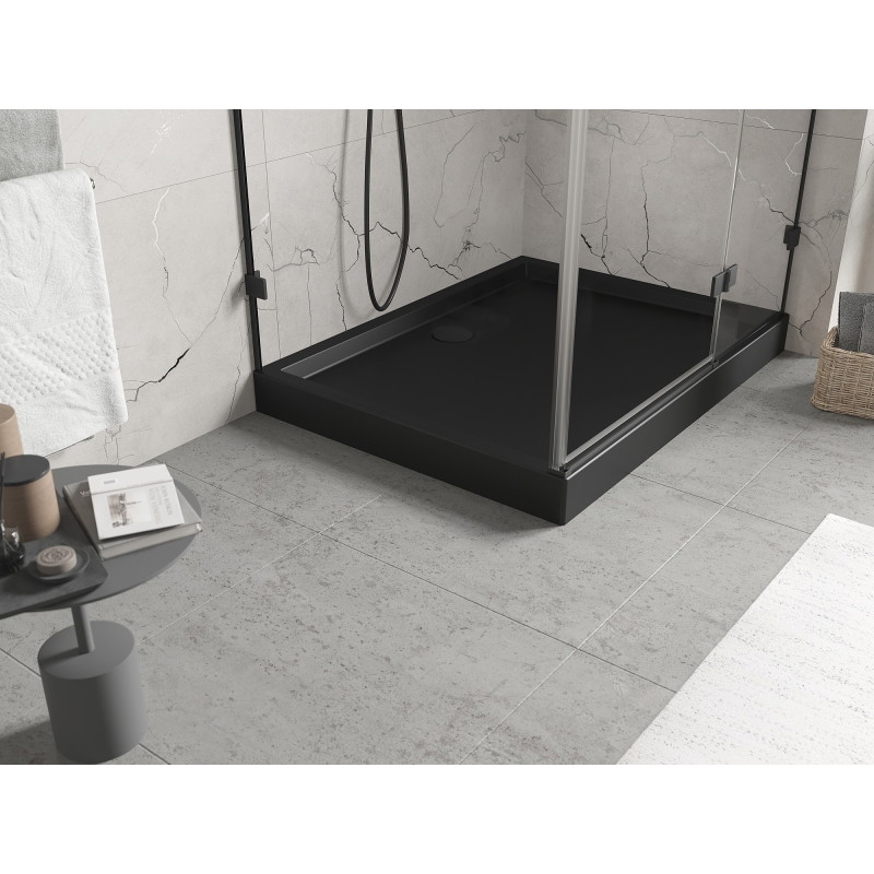 Mexen Flow+ receveur rectangulaire 80 x 70 cm, noir mat - 46R707080H