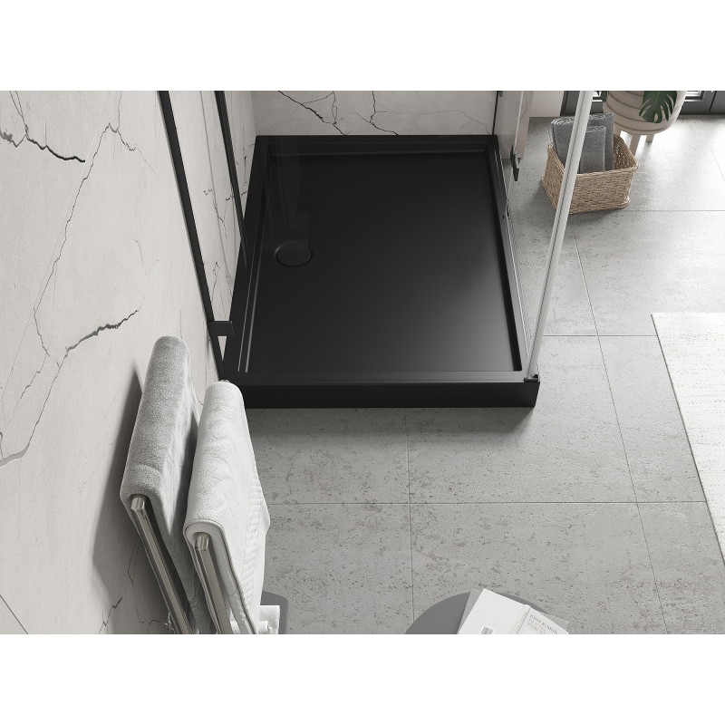 Mexen Flow+ receveur rectangulaire 100 x 70 cm, noir mat - 46R707010H