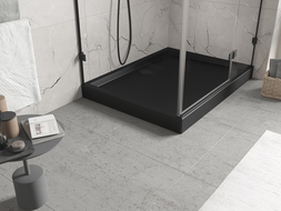 Mexen Flow+ receveur rectangulaire 100 x 70 cm, noir mat - 46R707010H