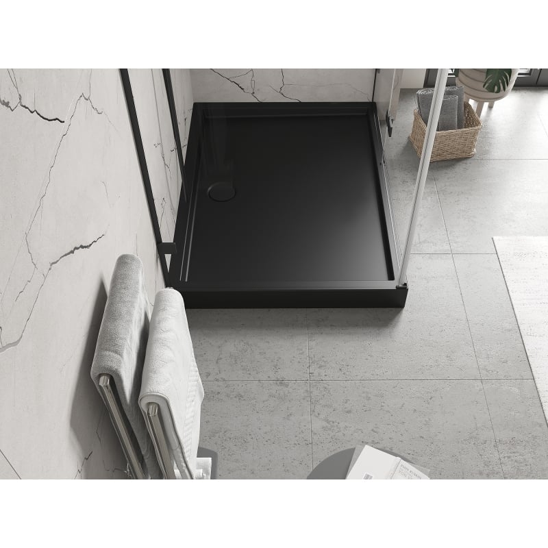 Mexen Flow+ receveur rectangulaire 120 x 70 cm, noir mat - 46R707012H