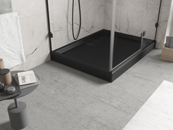 Mexen Flow+ receveur rectangulaire 100 x 80 cm, noir mat - 46R708010H