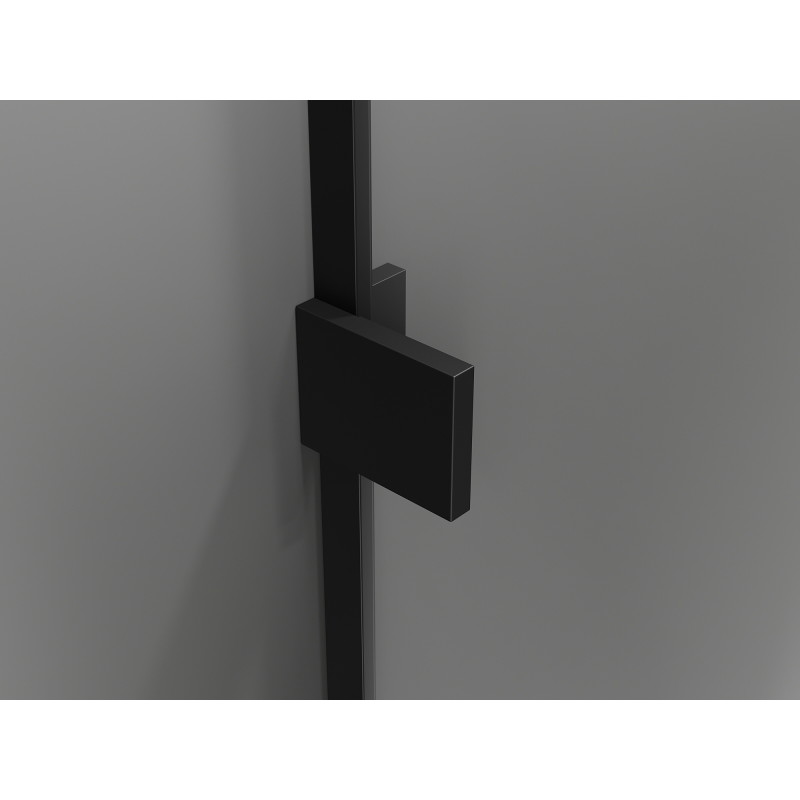 Mexen Lunar cabine de douche pentagonale pivotante gauche 90 x 100 cm, transparent, noir - 831-090L-100P-70-00-L