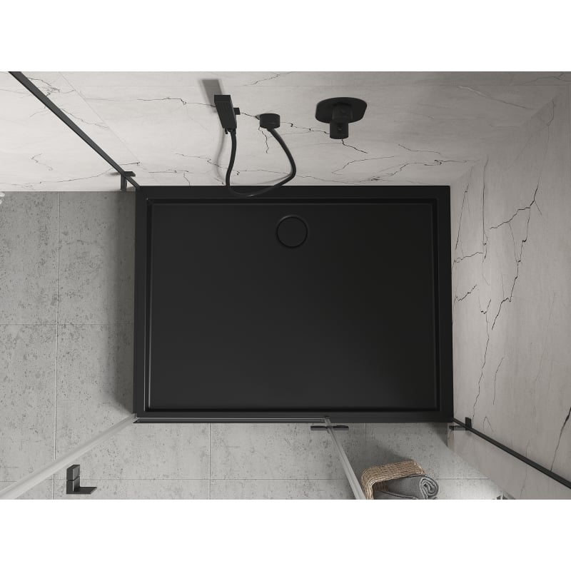 Mexen Flow+ receveur de douche rectangulaire 120 x 80 cm, noir mat - 46R708012H