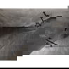 Mexen Lunar cabine de douche pentagonale pivotante gauche 100 x 90 cm, transparent, noire - 831-100L-090P-70-00-L