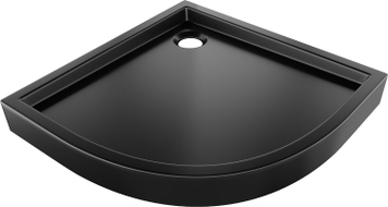 Mexen Flow+ receveur de douche demi-circulaire 80 x 80 cm, noir mat - 46Q708080H