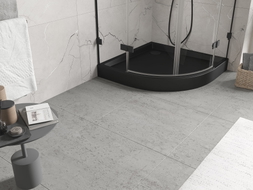 Mexen Flow+ receveur de douche demi-circulaire 80 x 80 cm, noir mat - 46Q708080H