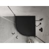 Mexen Flow+ receveur de douche demi-circulaire 80 x 80 cm, noir mat - 46Q708080H