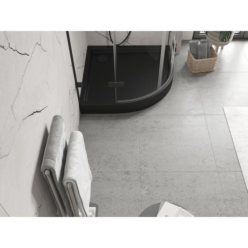Mexen Flow+ receveur de douche semi-circulaire 100 x 100 cm, noir mat - 46Q701010H