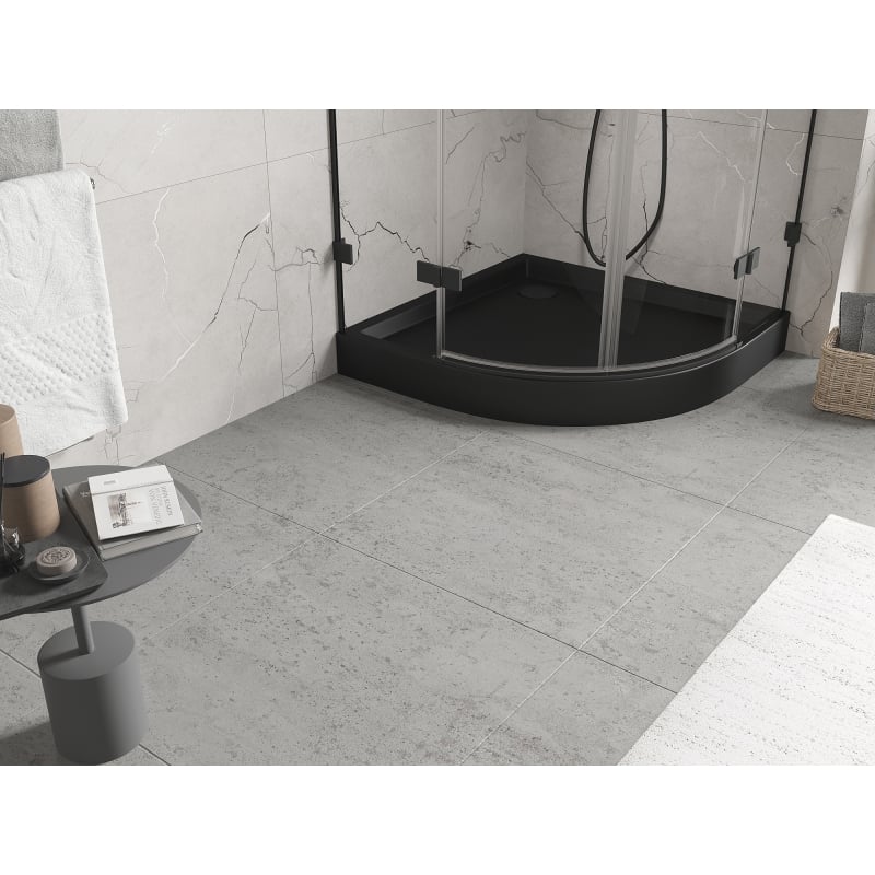 Mexen Flow+ receveur de douche semi-circulaire 100 x 100 cm, noir mat - 46Q701010H