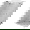 Cabine de douche Mexen Lunar L semi-circulaire pliante gauche 80 x 70 cm, transparent, gris canon brossé - 833L-080L-070P-66-00