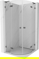 Mexen Lunar L cabine de douche semi-circulaire pivotante 80 x 80 cm, transparent, gris canon brossé - 833L-080L-080P-66-00