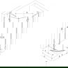 Mexen Lunar L cabine de douche semi-circulaire pivotante 100 x 100 cm, transparent, noir - 833L-100L-100P-70-00